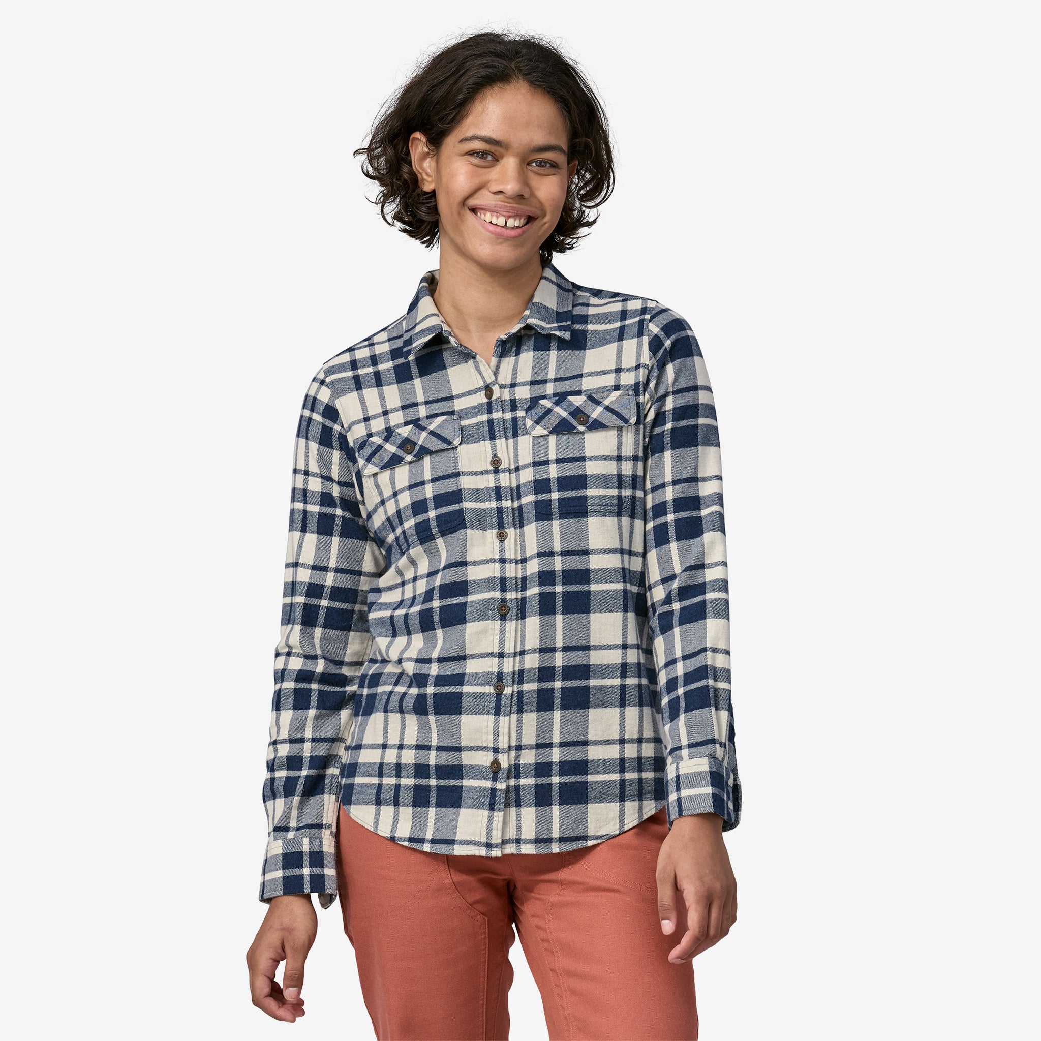 Patagonia Women’s Shirt Cotton Long Sleeve Collared Button Down Plaid Size authentic 4